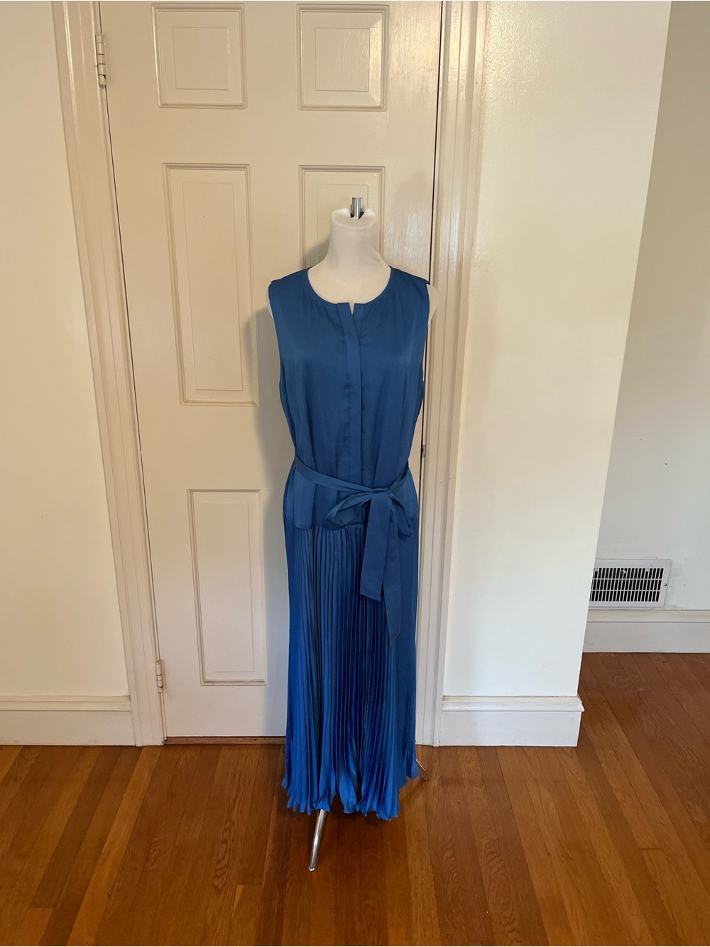NWT Kobi Halperin Maxxi LTO Blue Jay Sleeveless Tie Maxi Dress Large $498 Pull